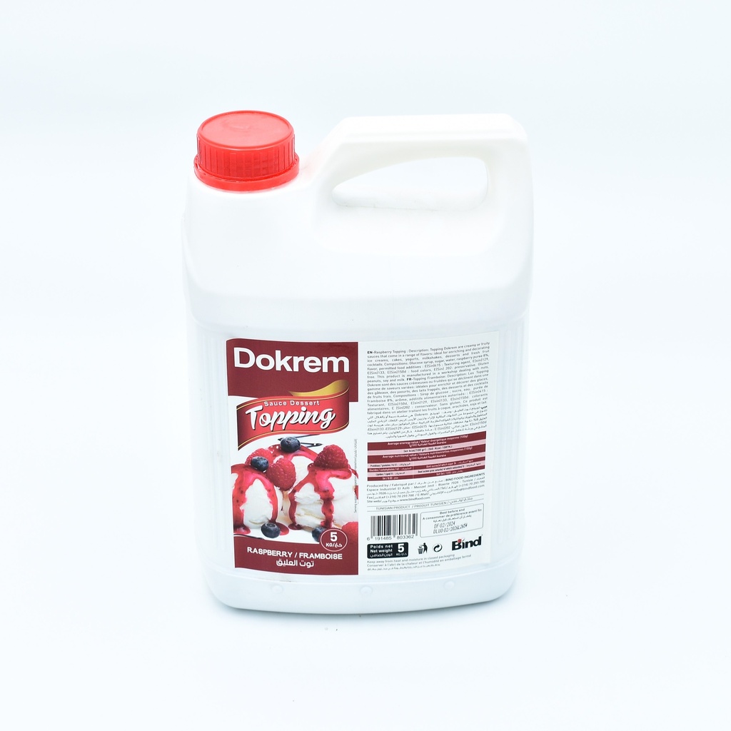 TOPPING DOKREM 5KG (Chocolat noir) (Fraise)