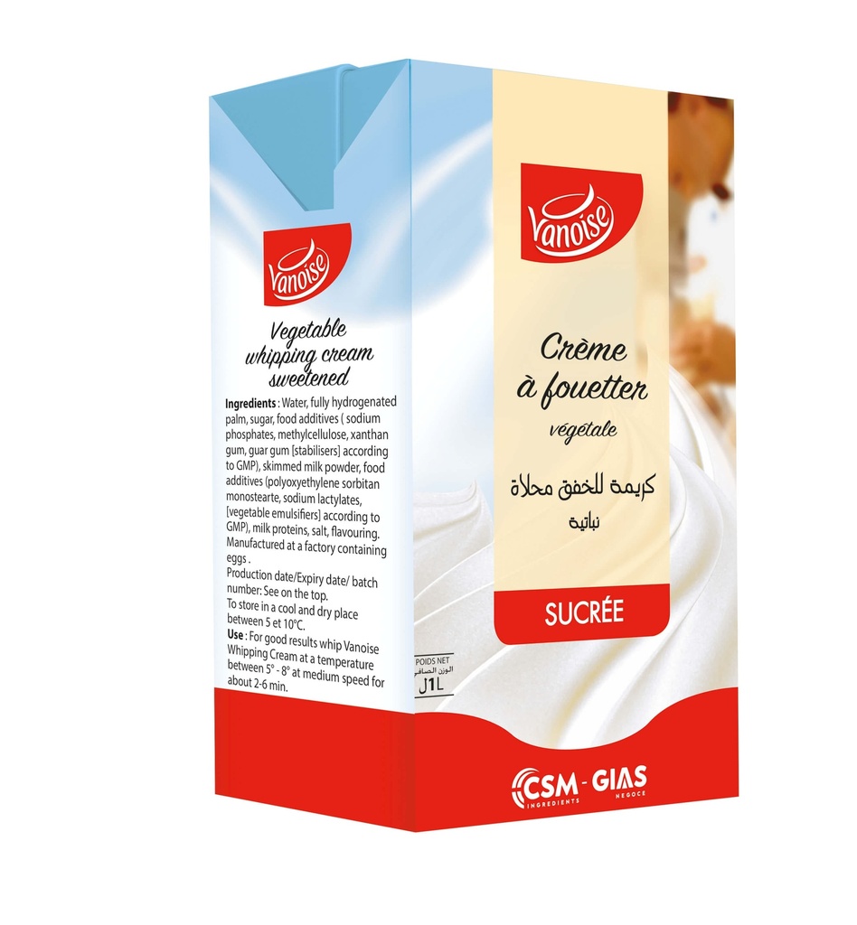 Créme à fouetter sucrée1L