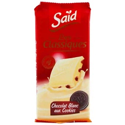 Chocolat les classiques blanc et cookies - SAÏD - La tablette de 80g